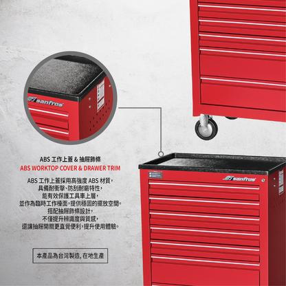 專業級 ABS 上蓋七抽工具車