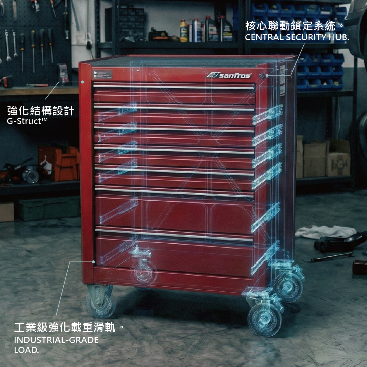 斜角七抽工具車 (標準型)