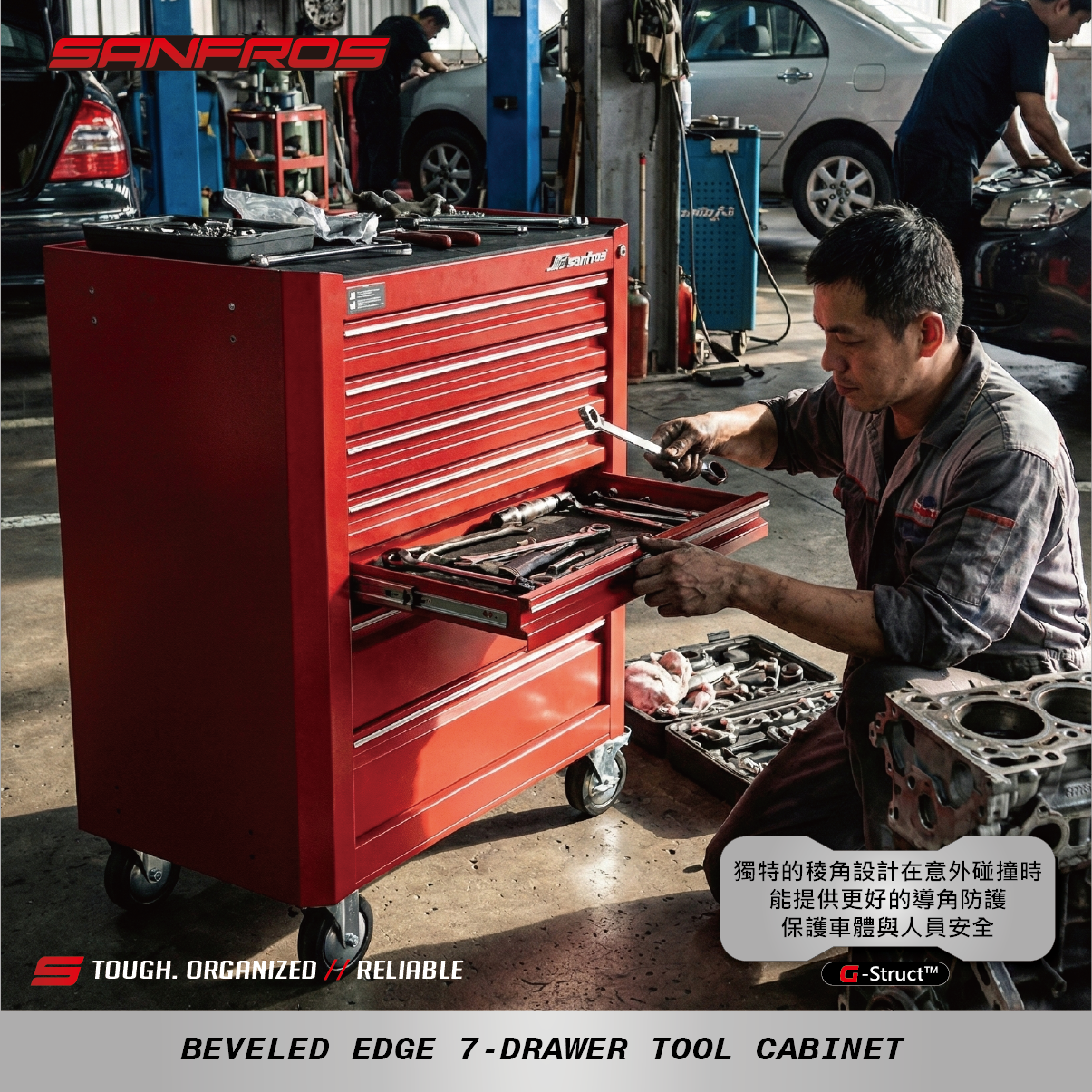斜角七抽工具車 (標準型)